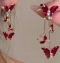 Butterfly Cold Red Tassel Butterfly Earrings