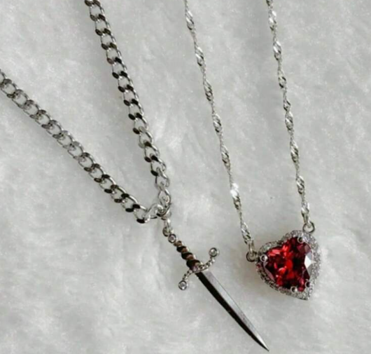 Heart And Sword Necklace